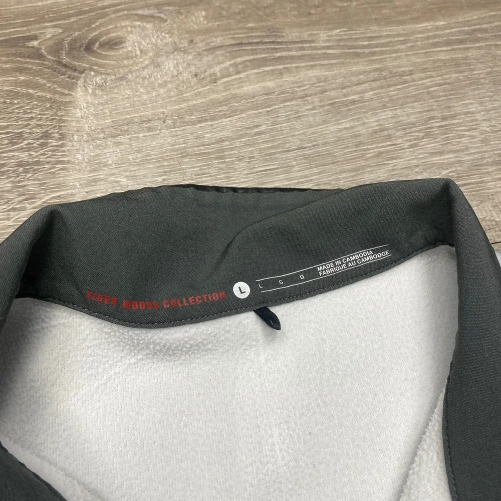 Nike Polo Shirt Mens L Grey Rio 2016 Olympics Tiger Woods Collection Golf Long
